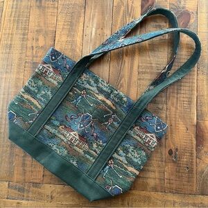Vintage Holdings Fine Accessories Tapestry Golf Bag Tote Shopper Scene Golfing